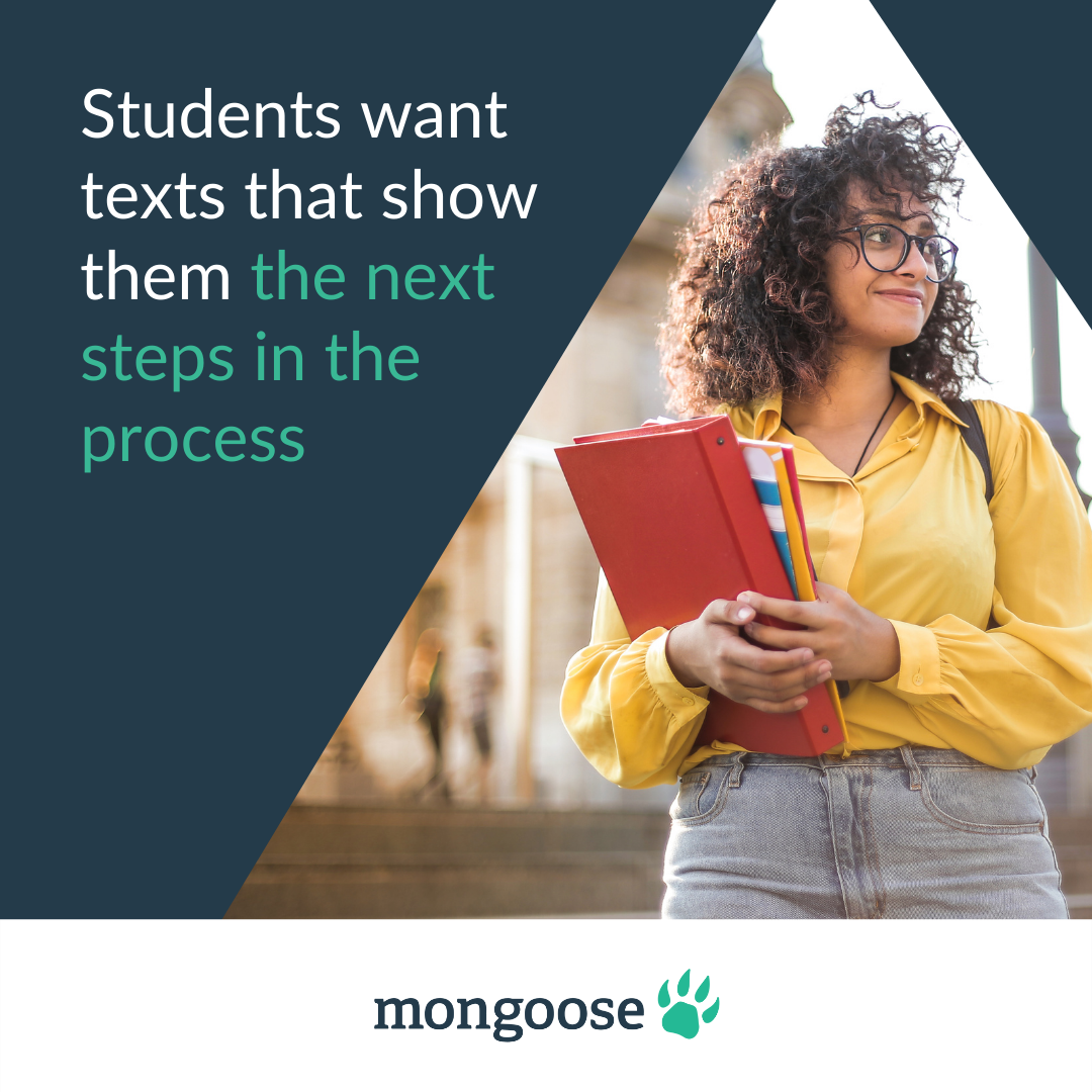 Students want texts that show them the next steps in the process
